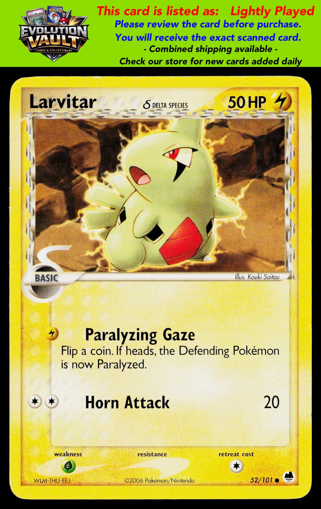 Dragon Frontiers #52/101 Larvitar (Delta Species) (LP)