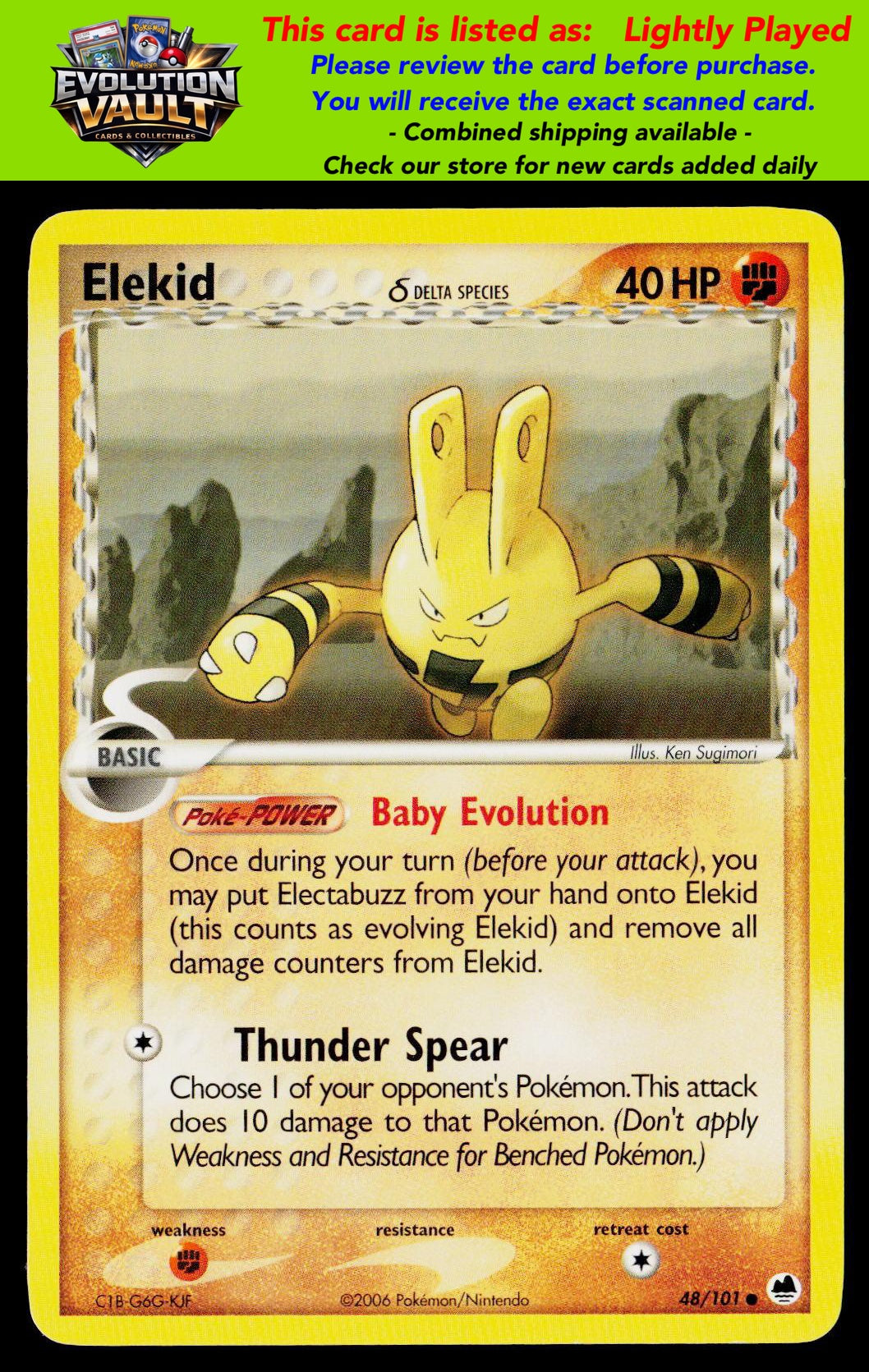 Dragon Frontiers #48/101 Elekid (Delta Species) (LP)
