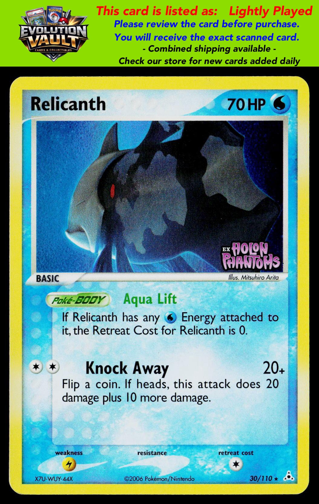 Holon Phantoms #30/110 Relicanth Holo Stamped (LP)