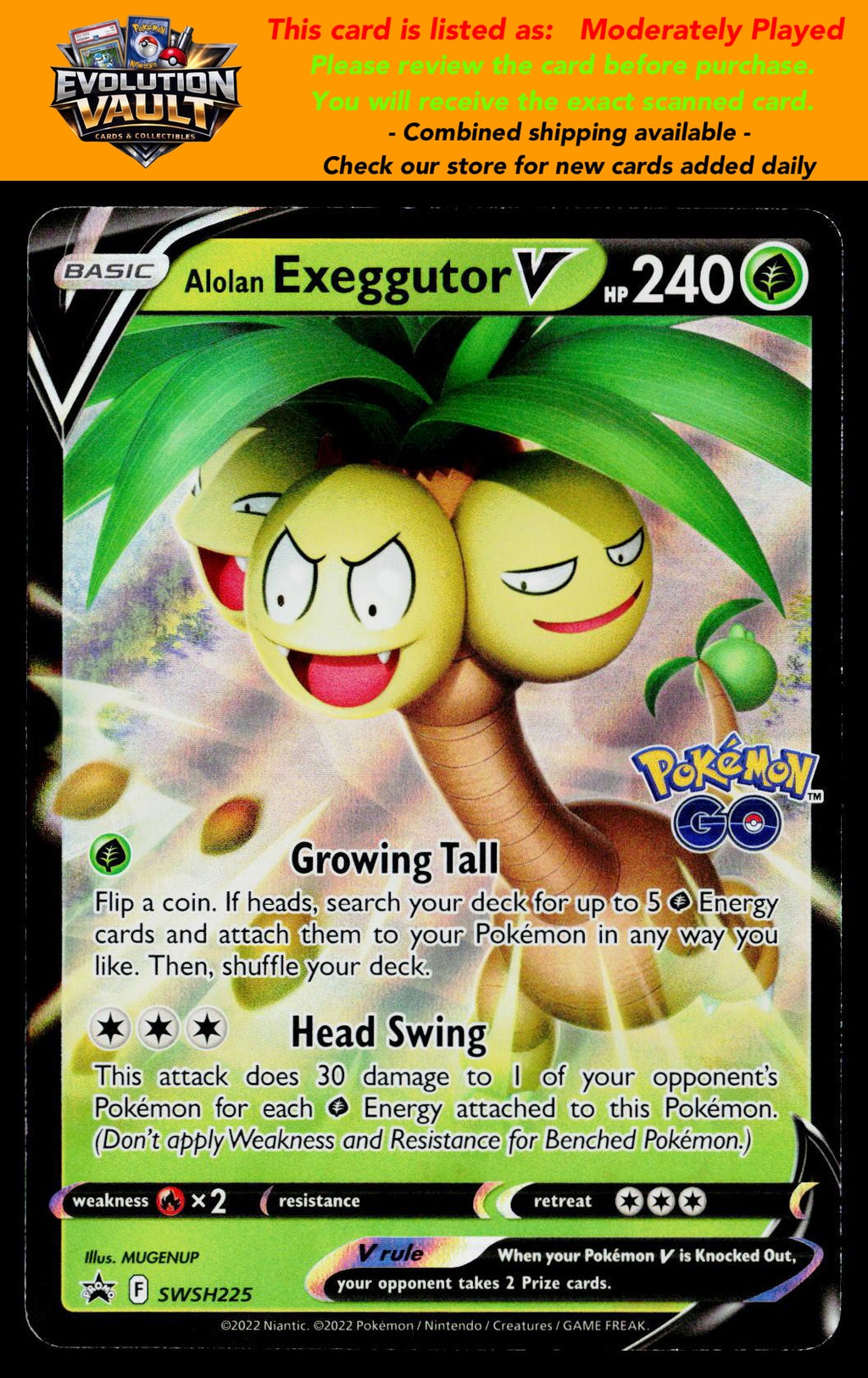 SWSH: Sword & Shield Promo Cards #SWSH225 Alolan Exeggutor V (MP)