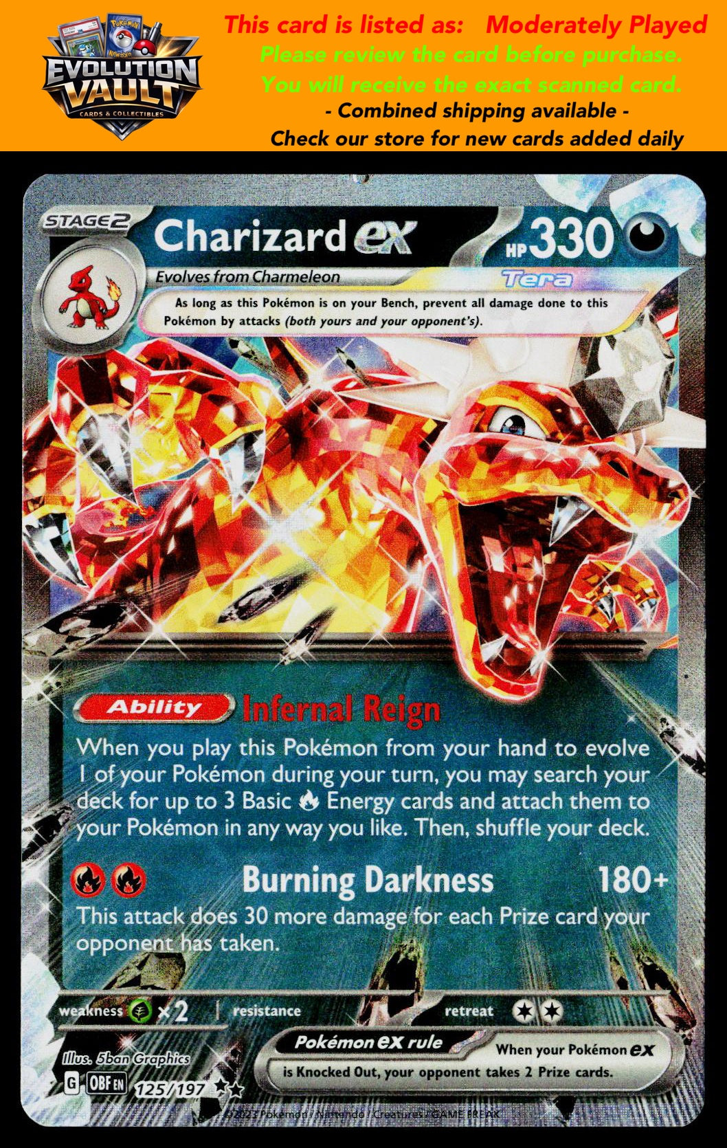 SV03: Obsidian Flames #125/197 Charizard ex (MP)
