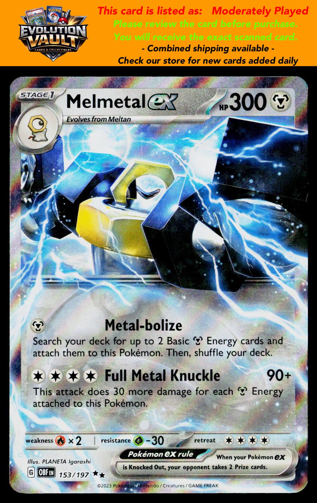SV03: Obsidian Flames #153/197 Melmetal ex (MP)