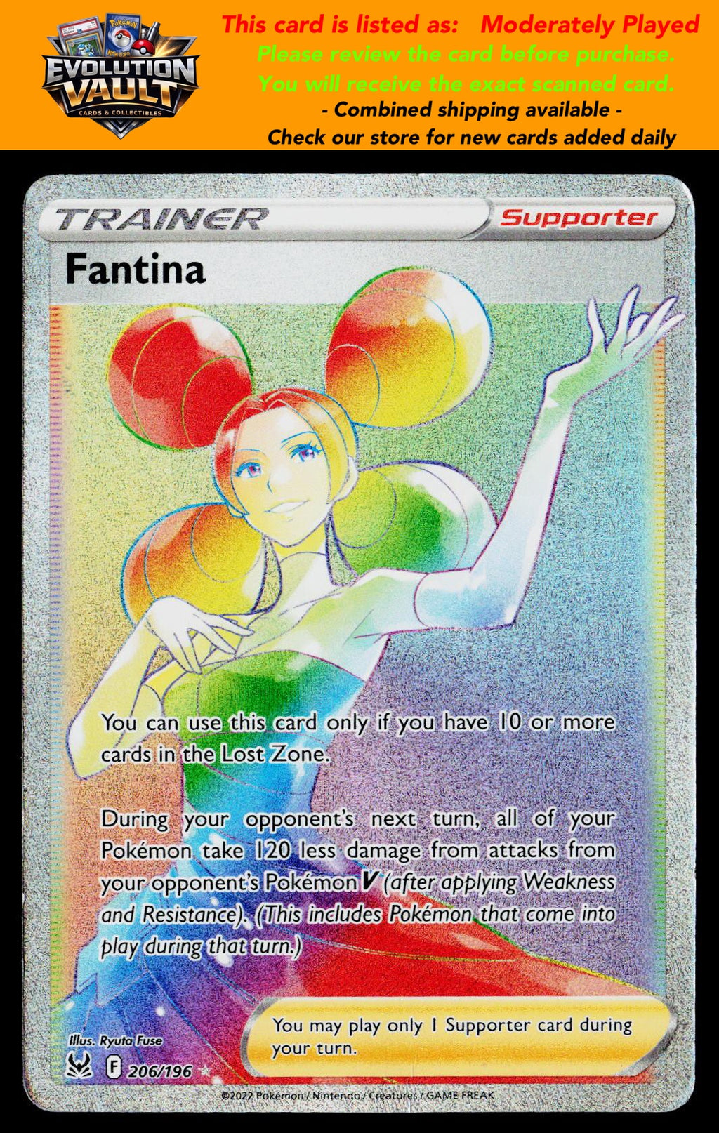 SWSH11: Lost Origin #206/196 Fantina (Secret) (MP)