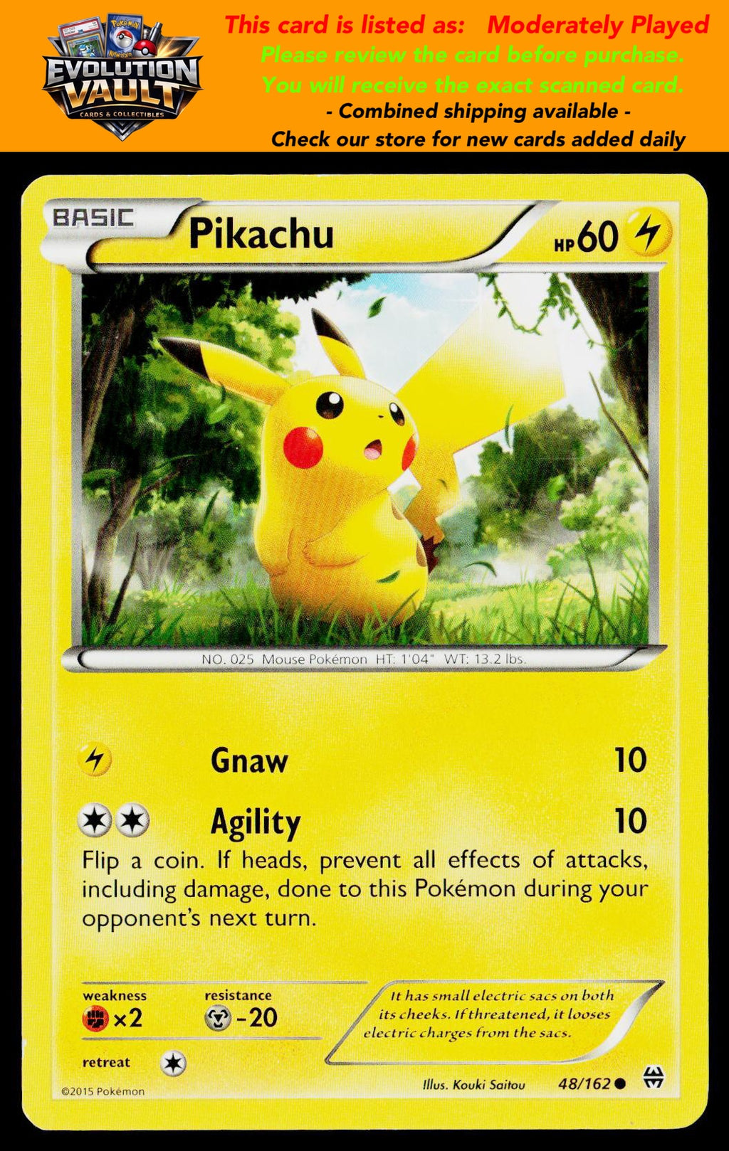 XY - BREAKthrough #48/162 Pikachu (MP)