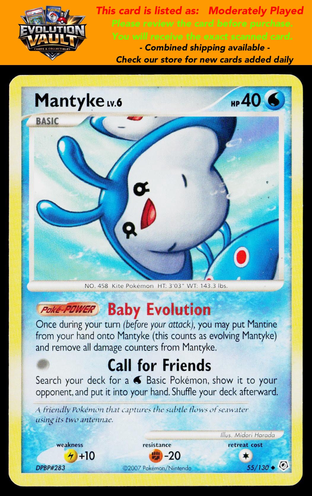 Diamond and Pearl #55/130 Mantyke (MP)
