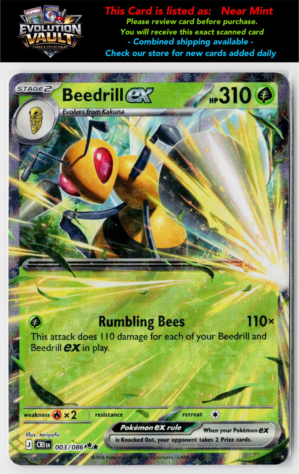 ME04: Chaos Rising #003/086 Beedrill ex