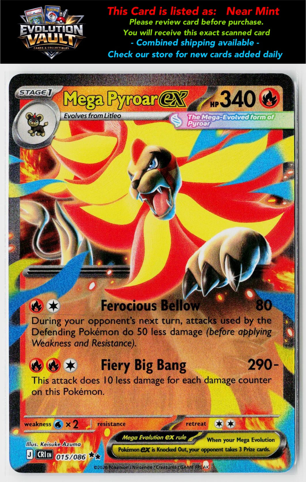 ME04: Chaos Rising #015/086 Mega Pyroar ex