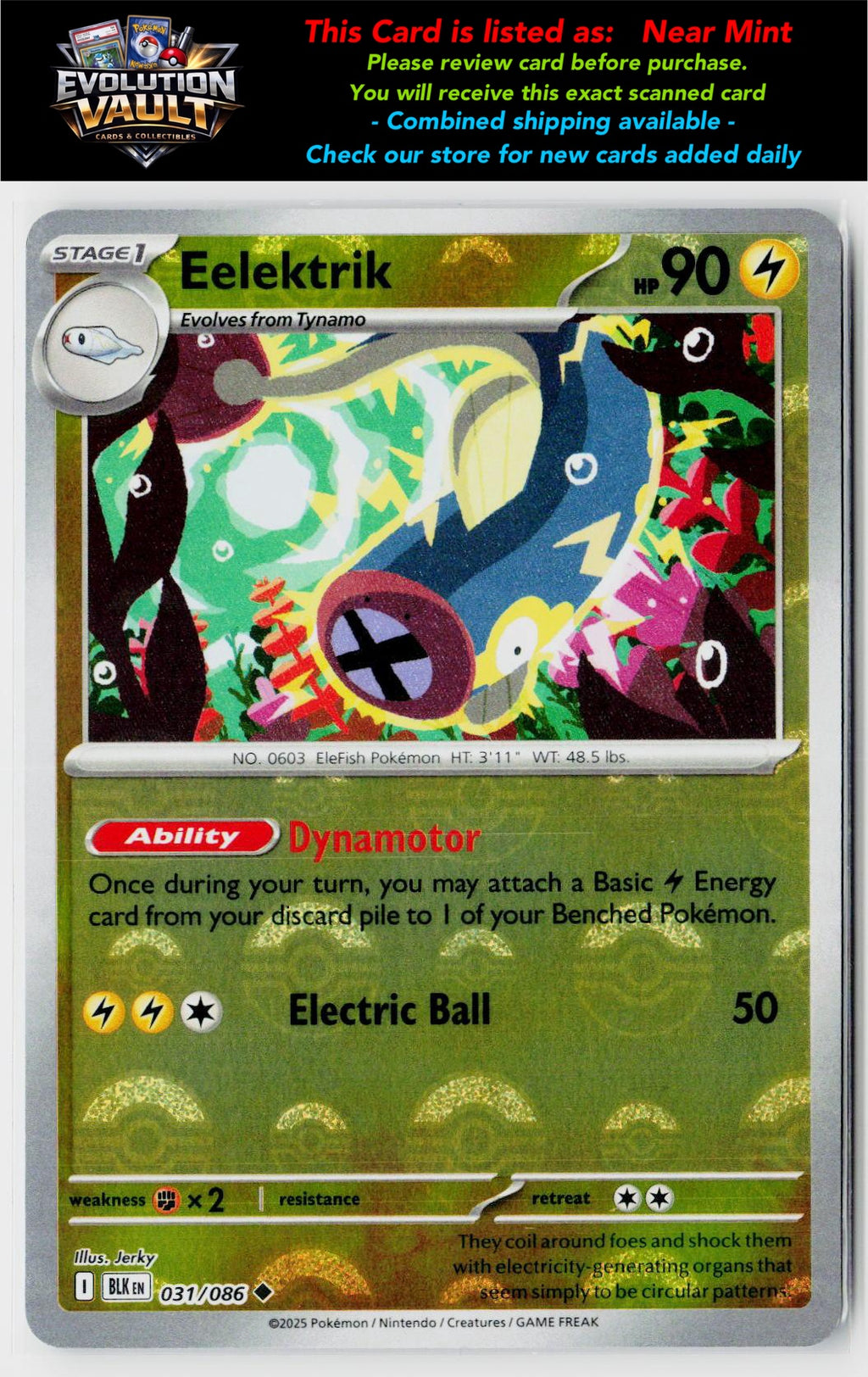 SV: Black Bolt #031/086 Eelektrik (Poke Ball Pattern)