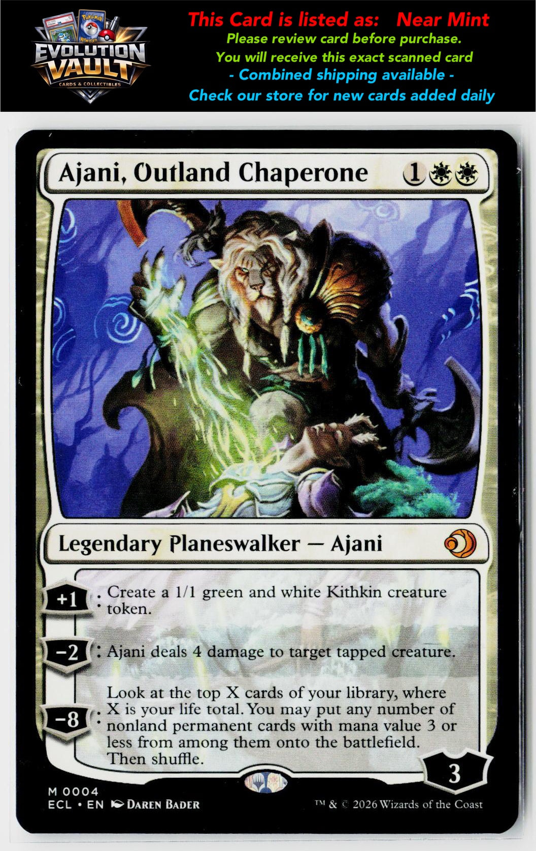 MTG Lorwyn Eclipsed #4 Ajani, Outland Chaperone