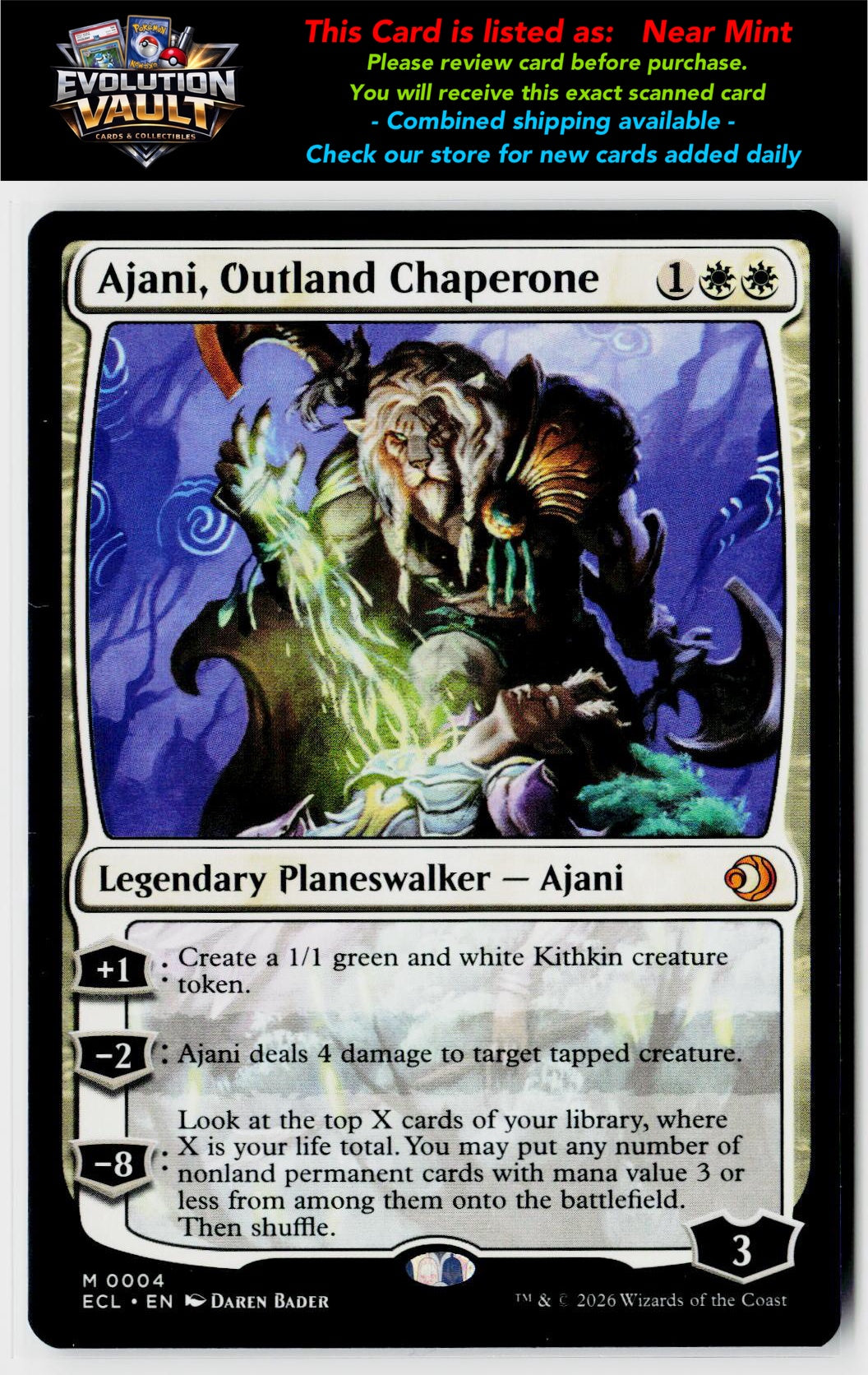 MTG Lorwyn Eclipsed #4 Ajani, Outland Chaperone
