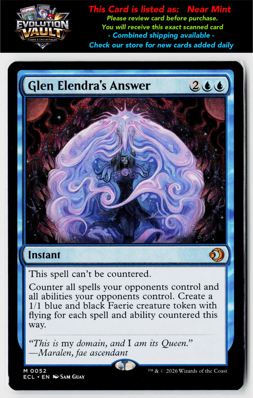 MTG Lorwyn Eclipsed #52 Glen Elendra's Answer