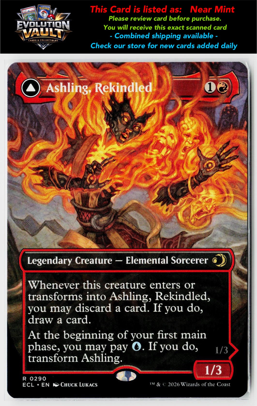 MTG Lorwyn Eclipsed #290 Ashling, Rekindled (Borderless)