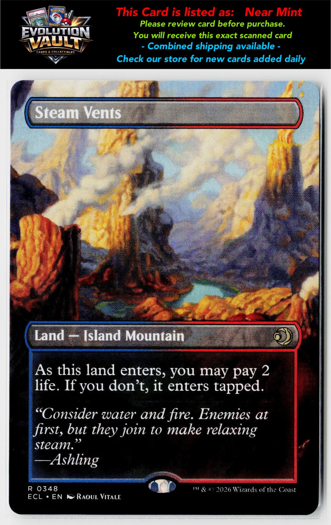 MTG Lorwyn Eclipsed #348 Steam Vents (Borderless)