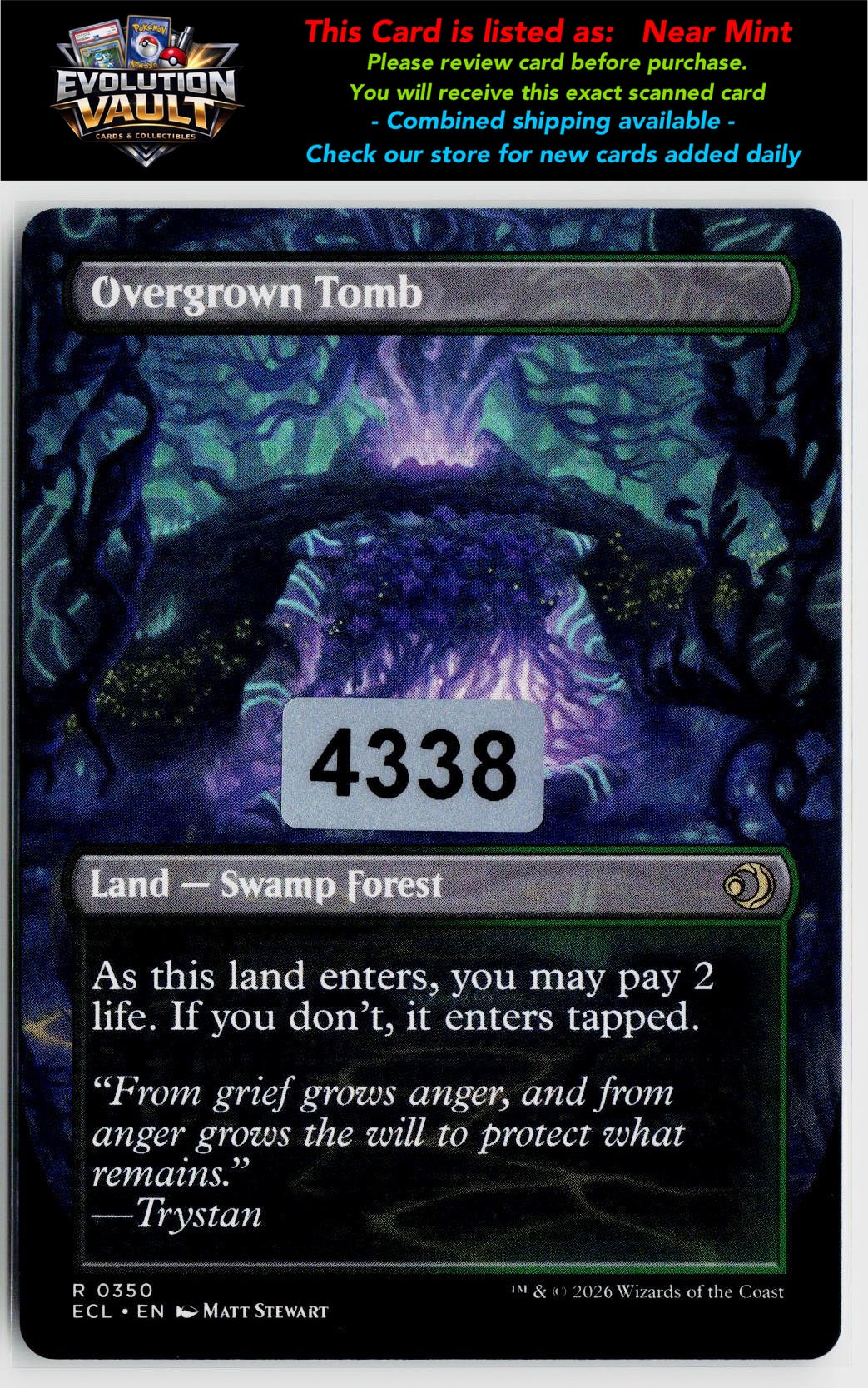 MTG Lorwyn Eclipsed #350 Overgrown Tomb (Borderless)