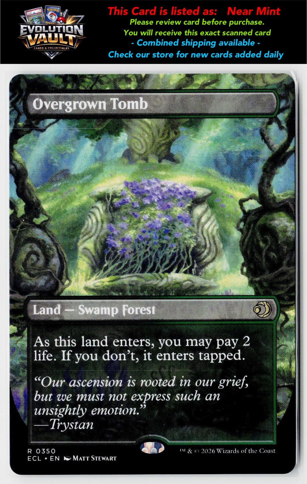 MTG Lorwyn Eclipsed #350 Overgrown Tomb (Borderless)