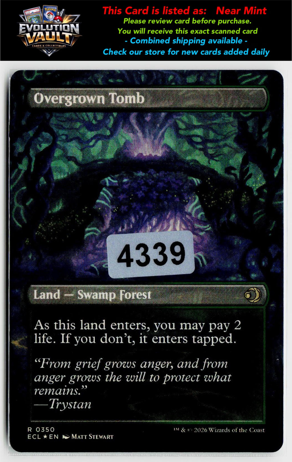 MTG Lorwyn Eclipsed #350 Overgrown Tomb (Borderless) (Foil)