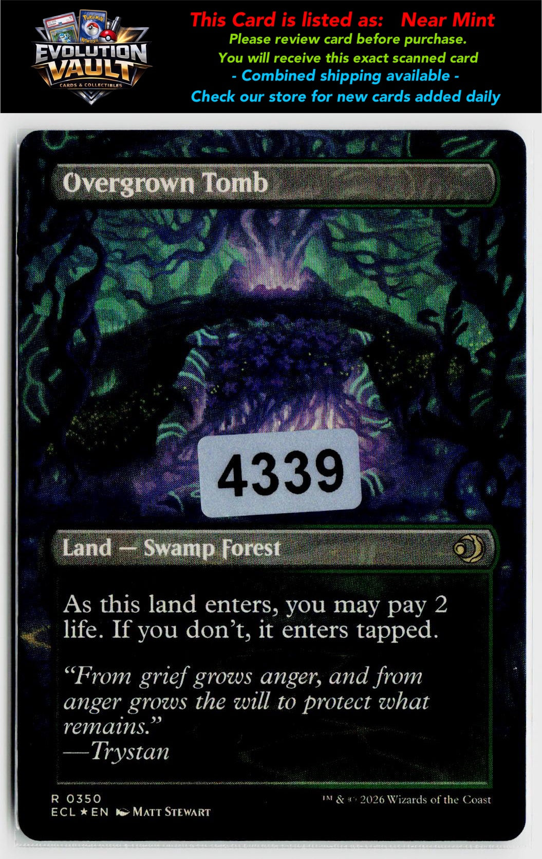 MTG Lorwyn Eclipsed #350 Overgrown Tomb (Borderless) (Foil)