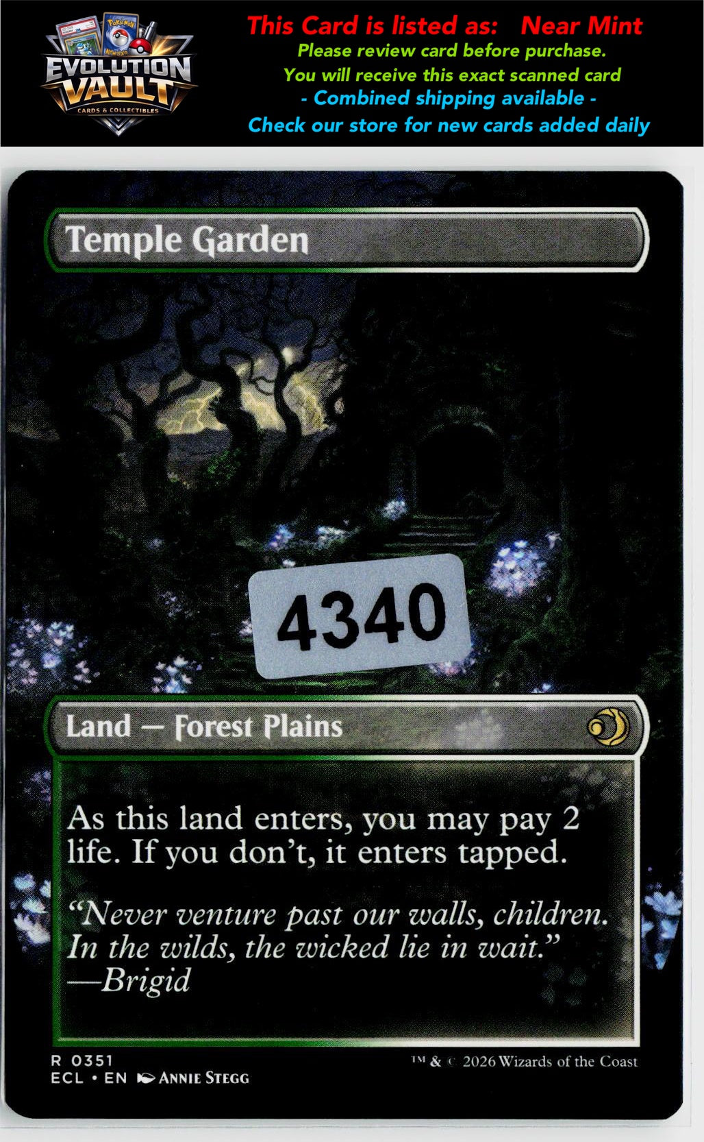 MTG Lorwyn Eclipsed #351 Temple Garden (Borderless)