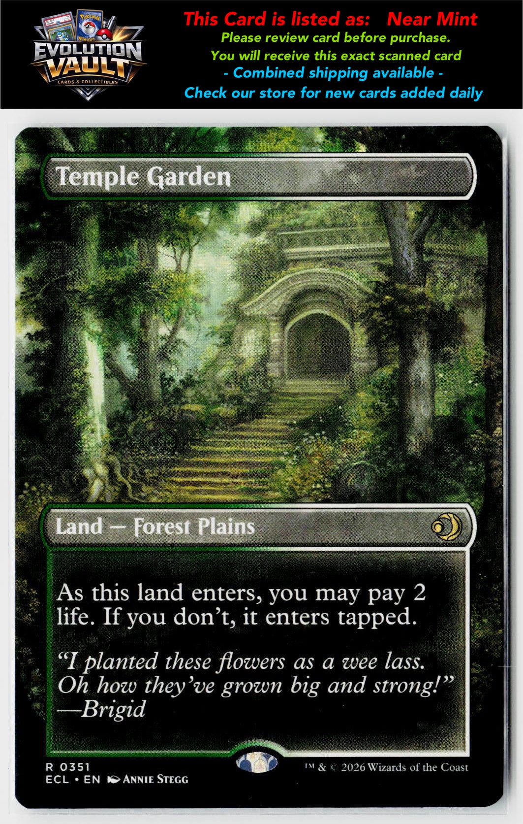 MTG Lorwyn Eclipsed #351 Temple Garden (Borderless)