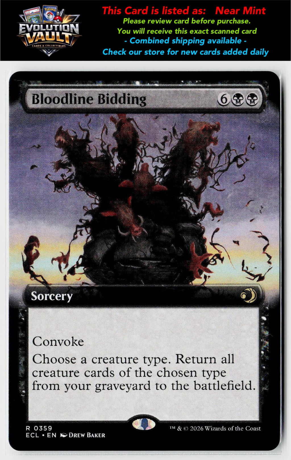 MTG Lorwyn Eclipsed #359 Bloodline Bidding (Extended Art)