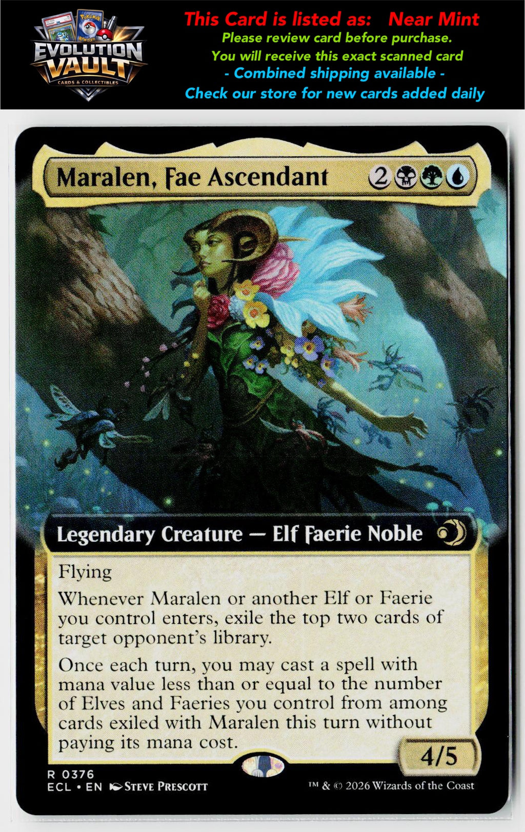 MTG Lorwyn Eclipsed #376 Maralen, Fae Ascendant (Extended Art)