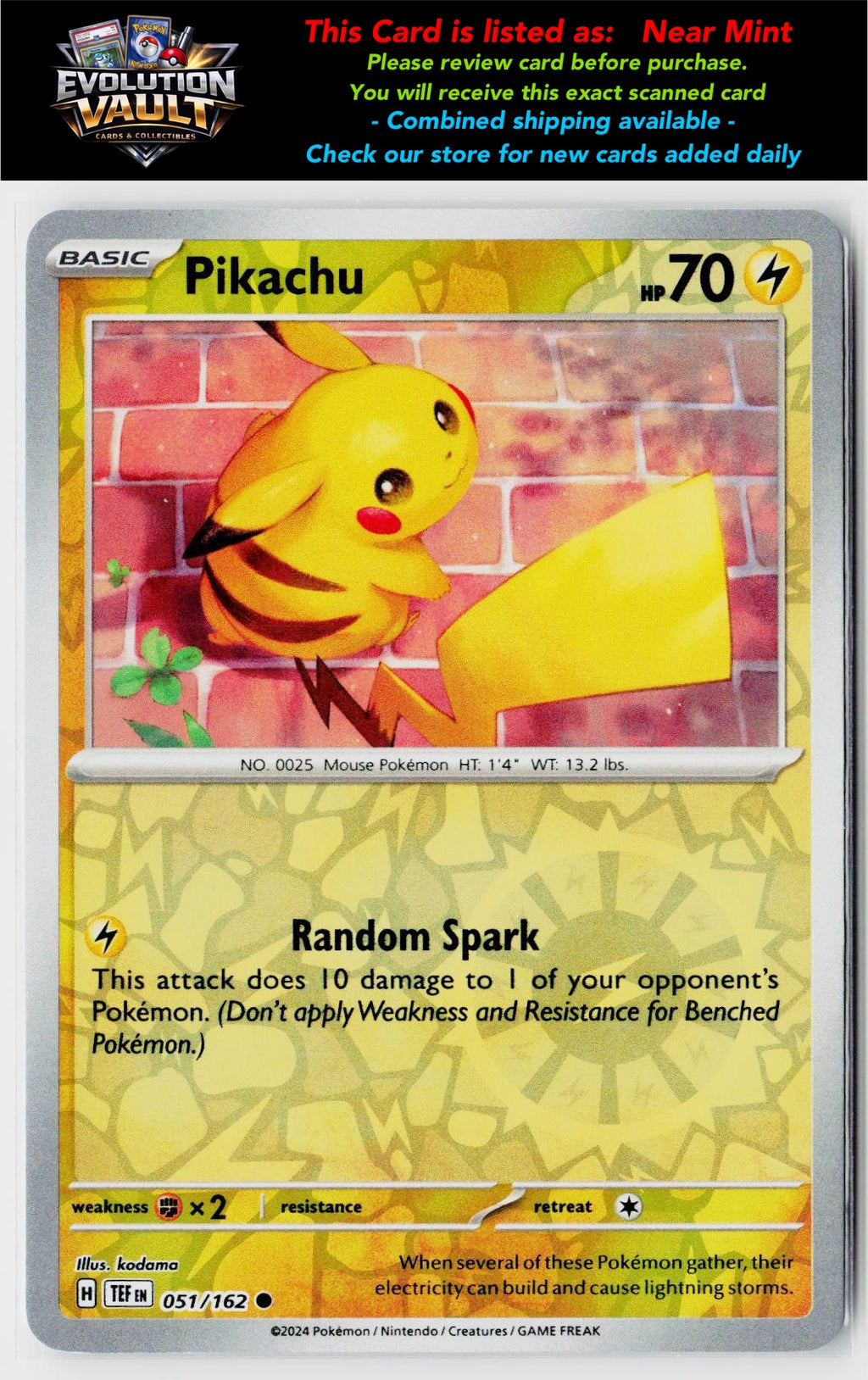 SV05: Temporal Forces #051/162 Pikachu Reverse Holo