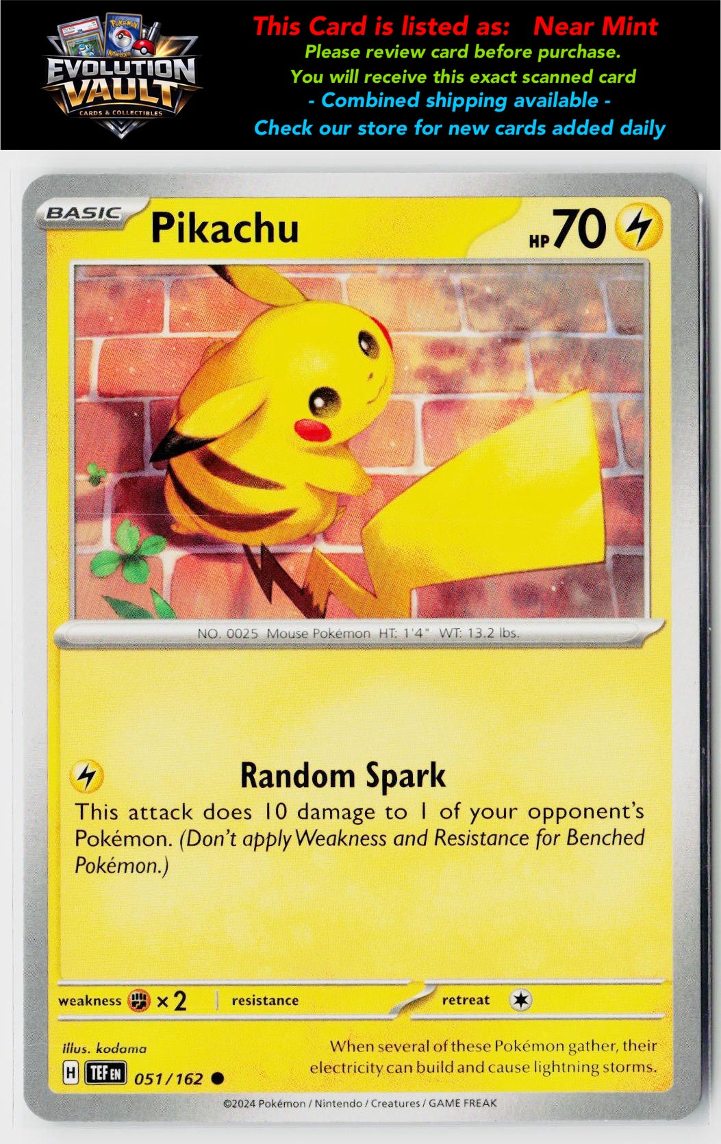 SV05: Temporal Forces #051/162 Pikachu