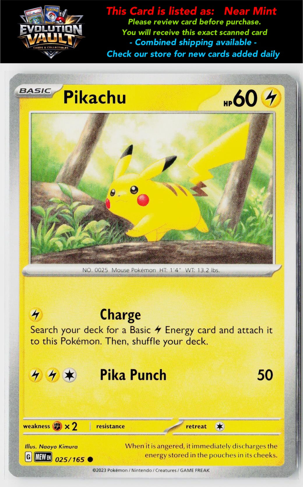 SV: Scarlet & Violet 151 #025/165 Pikachu
