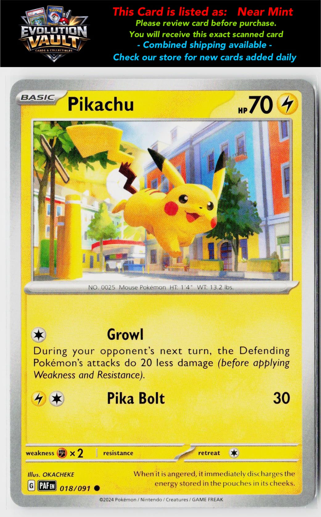 SV: Paldean Fates #018/091 Pikachu