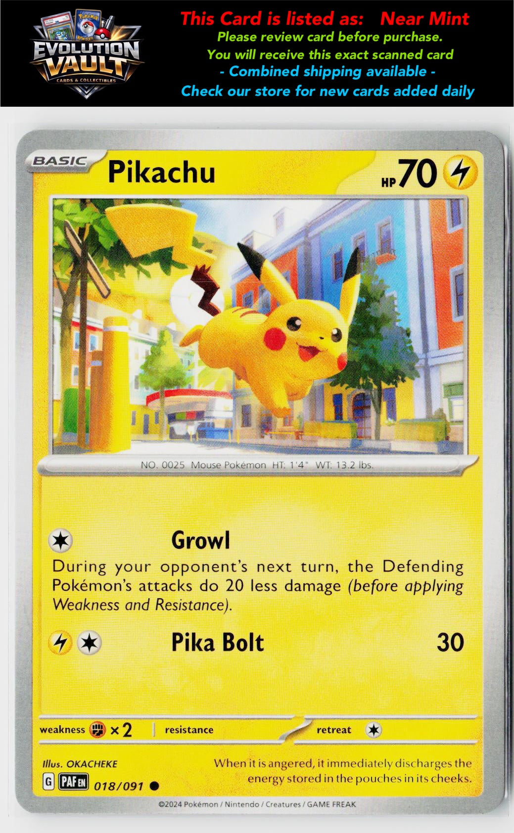 SV: Paldean Fates #018/091 Pikachu