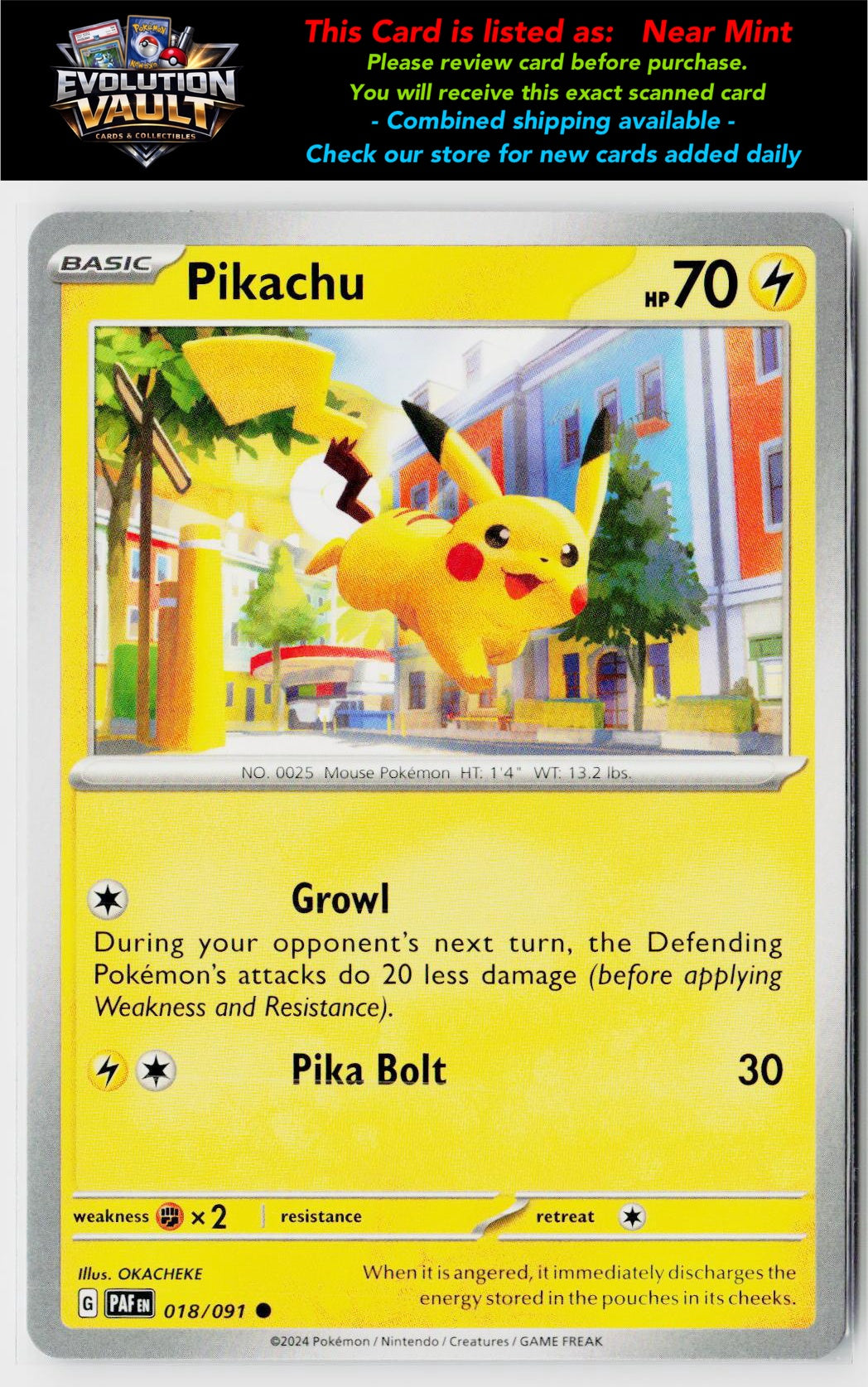 SV: Paldean Fates #018/091 Pikachu