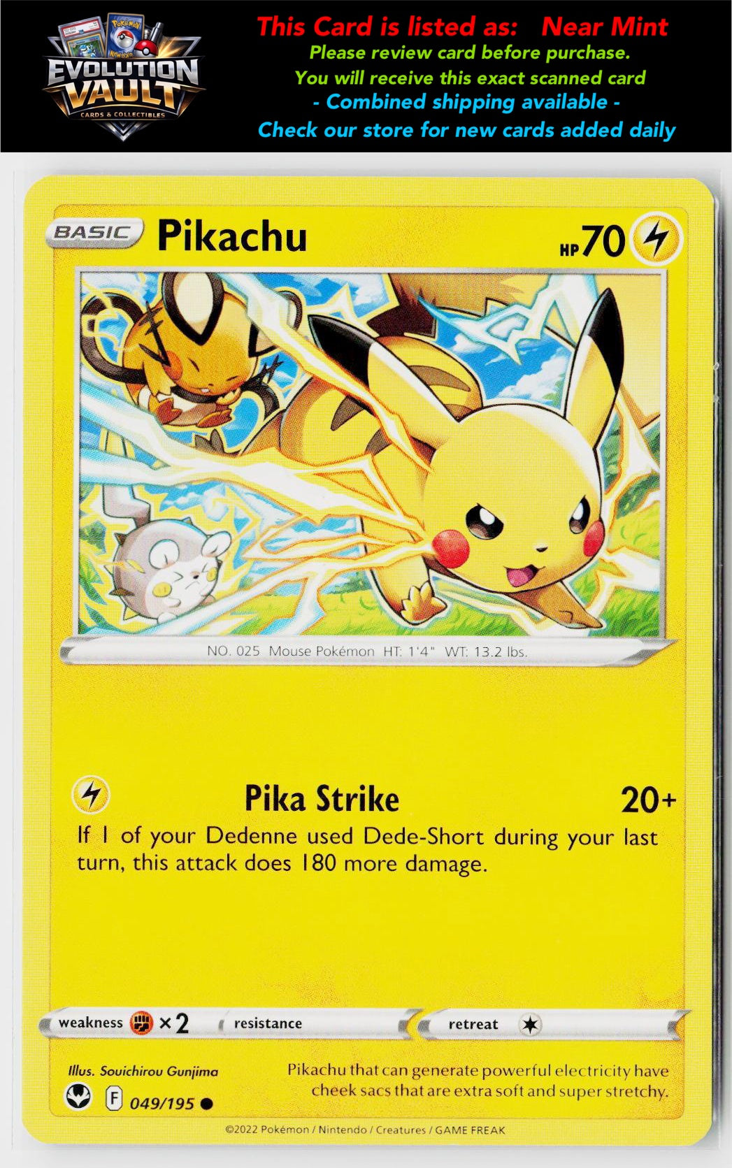 SWSH12: Silver Tempest #049/195 Pikachu