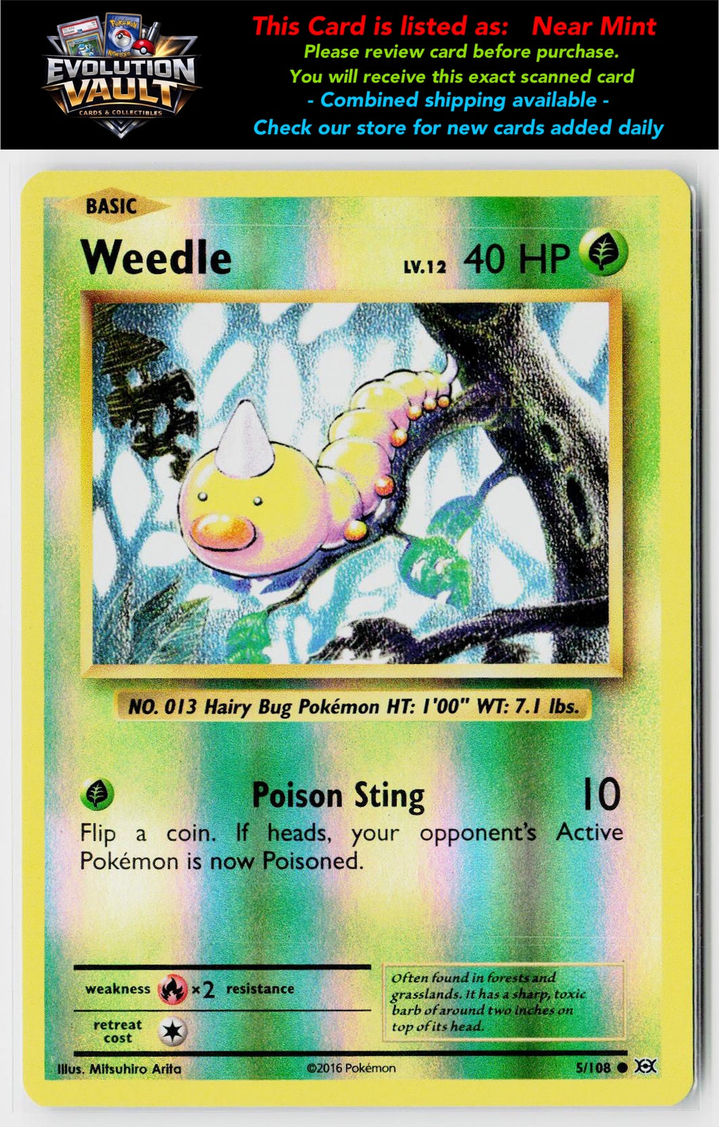 XY - Evolutions #5/108 Weedle Reverse Holo
