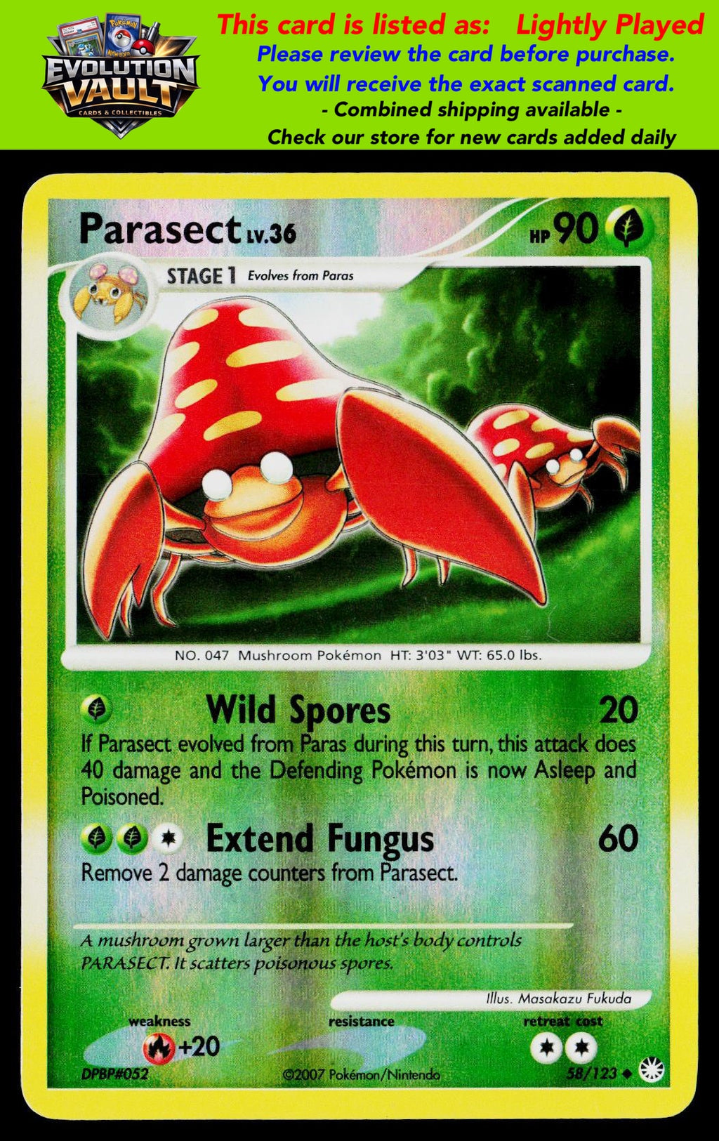Mysterious Treasures #58/123 Parasect (LP)