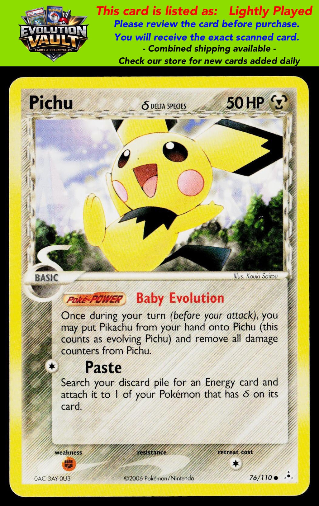 Holon Phantoms #76/110 Pichu (Delta Species) (LP)