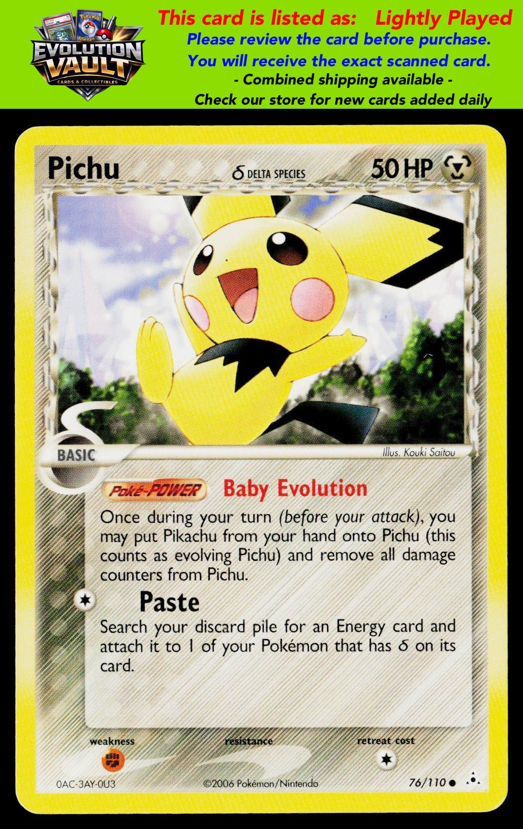 Holon Phantoms #76/110 Pichu (Delta Species) (LP)