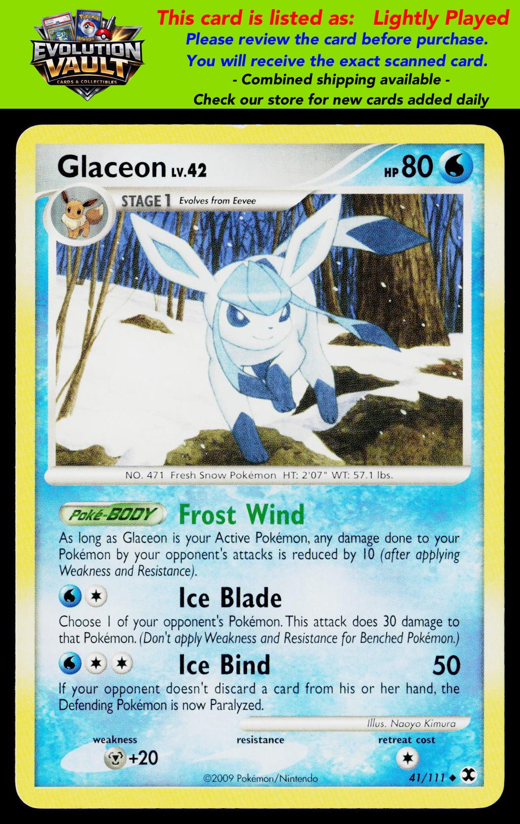 Rising Rivals #41/111 Glaceon (LP)