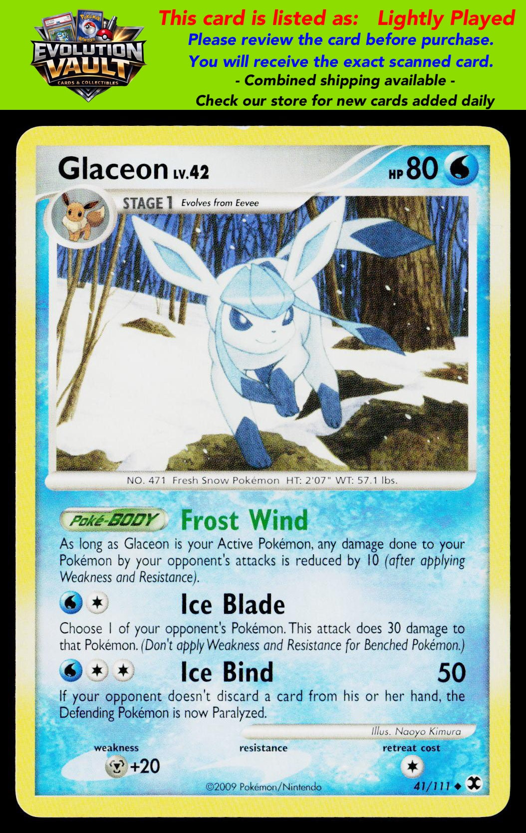 Rising Rivals #41/111 Glaceon (LP)