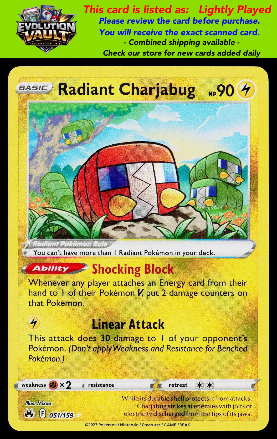 SWSH: Crown Zenith #051/159 Radiant Charjabug (LP)