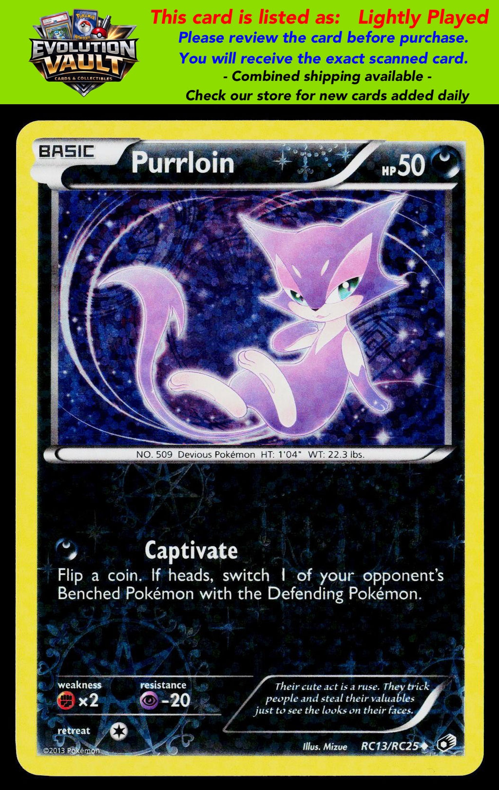 Legendary Treasures: Radiant Collection #RC13/RC25 Purrloin (LP)
