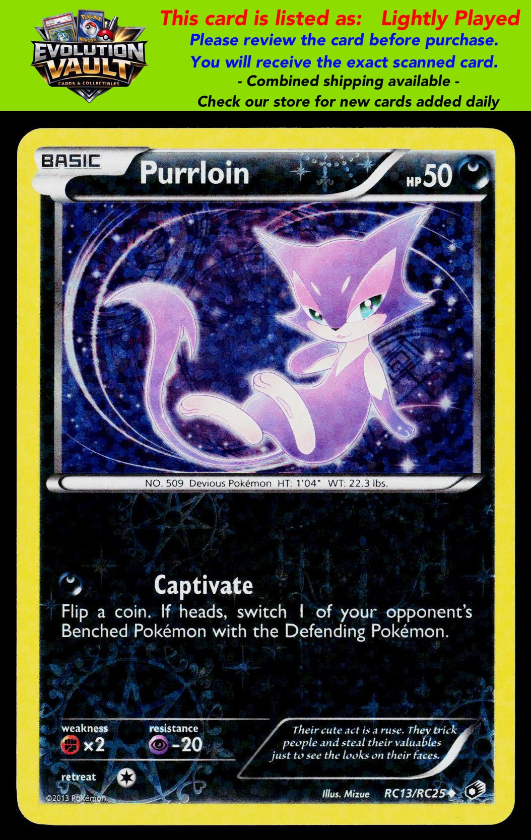 Legendary Treasures: Radiant Collection #RC13/RC25 Purrloin (LP)