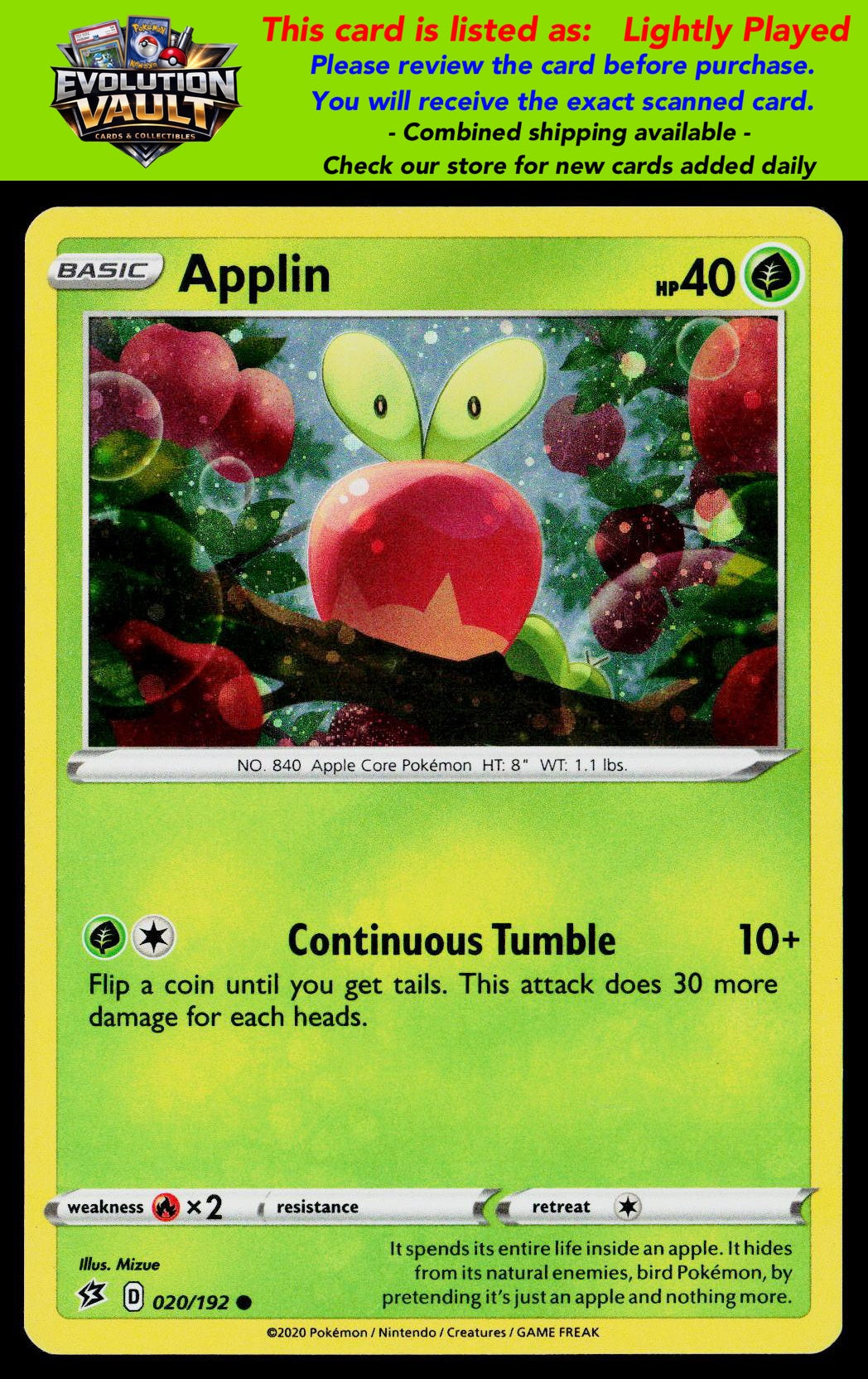 SWSH02: Rebel Clash #020/192 Applin (LP)