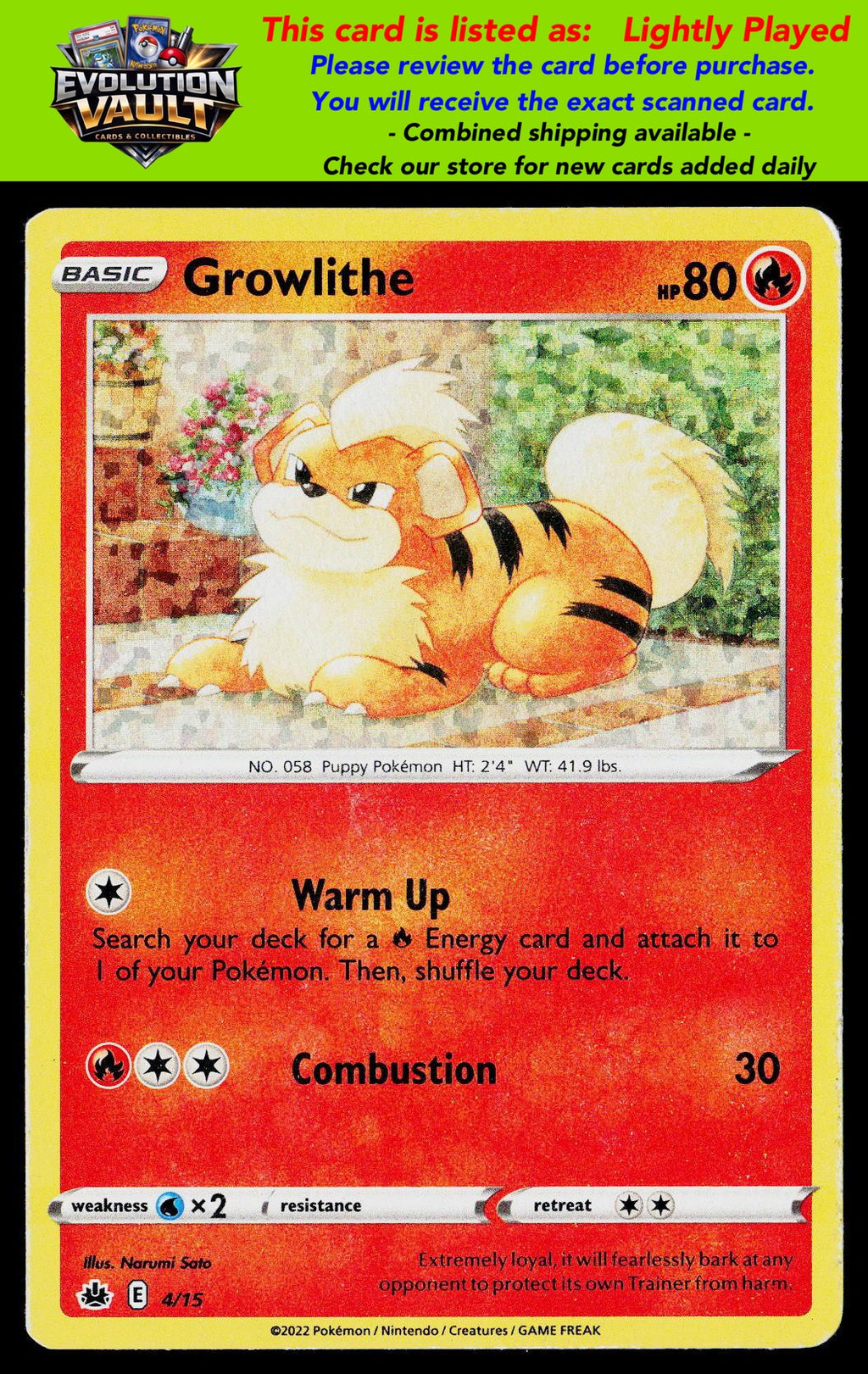 McDonald's Promos 2022 #004/015 Growlithe (LP)