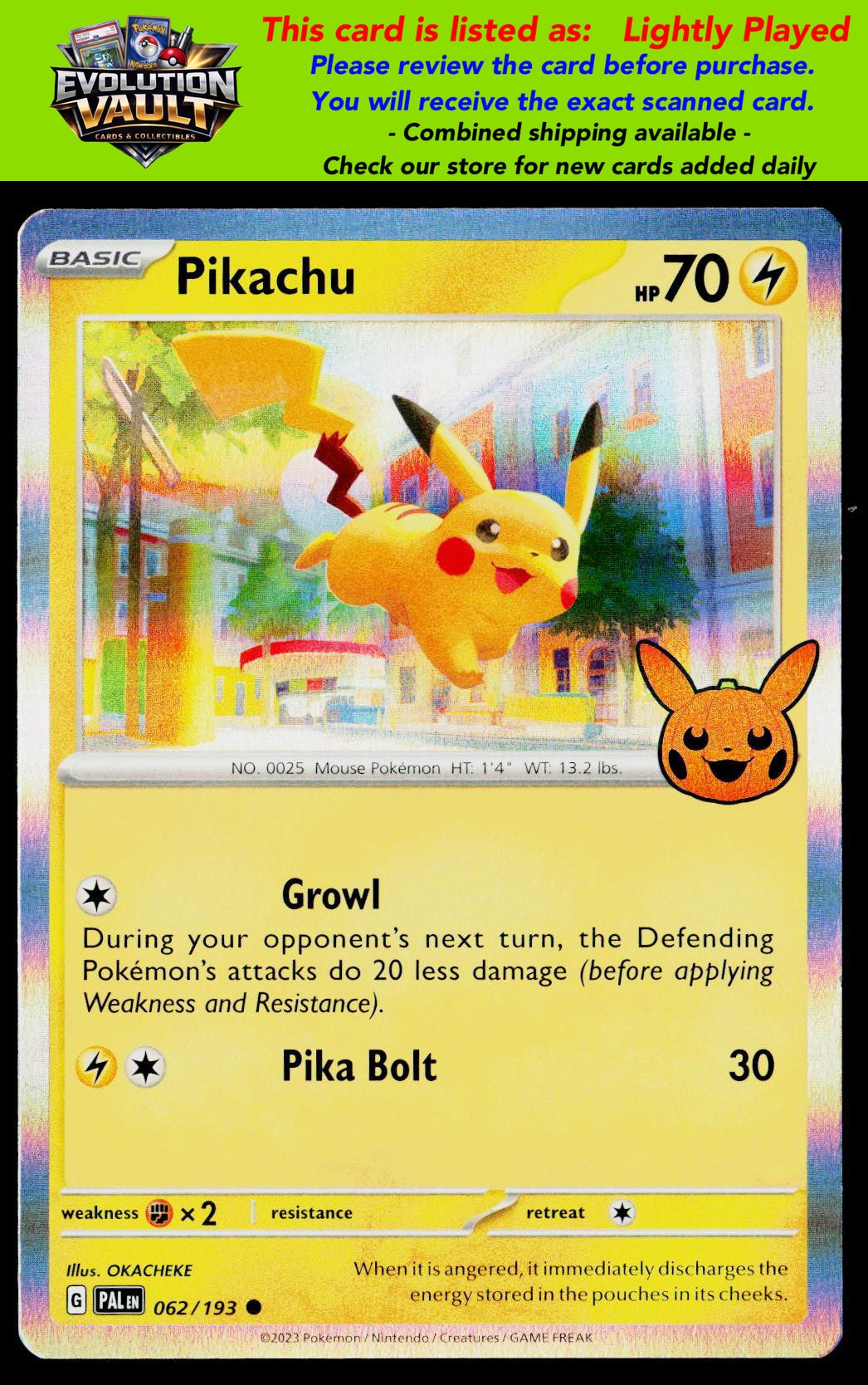 Trick or Trade BOOster Bundle 2023 #062/193 Pikachu (LP)