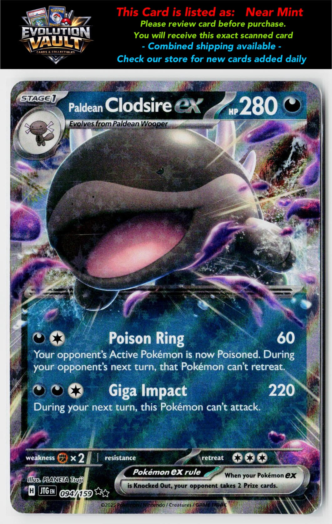 SV09: Journey Together #094/159 Paldean Clodsire ex