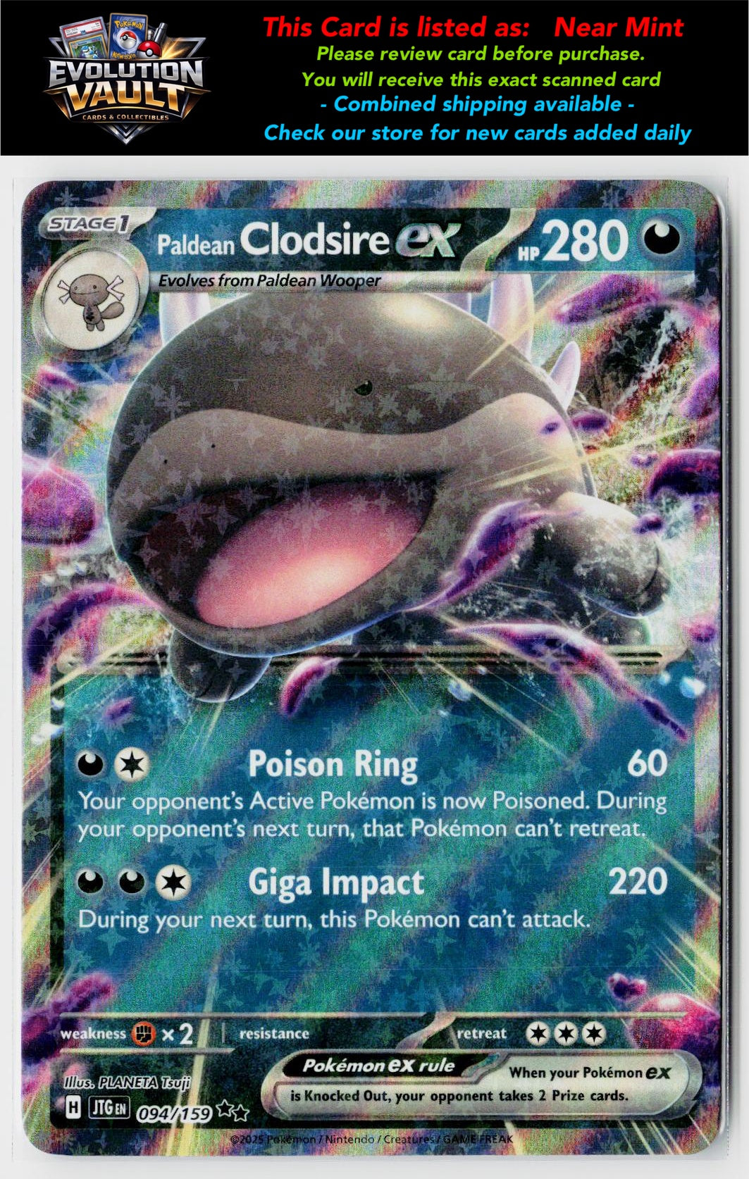 SV09: Journey Together #094/159 Paldean Clodsire ex