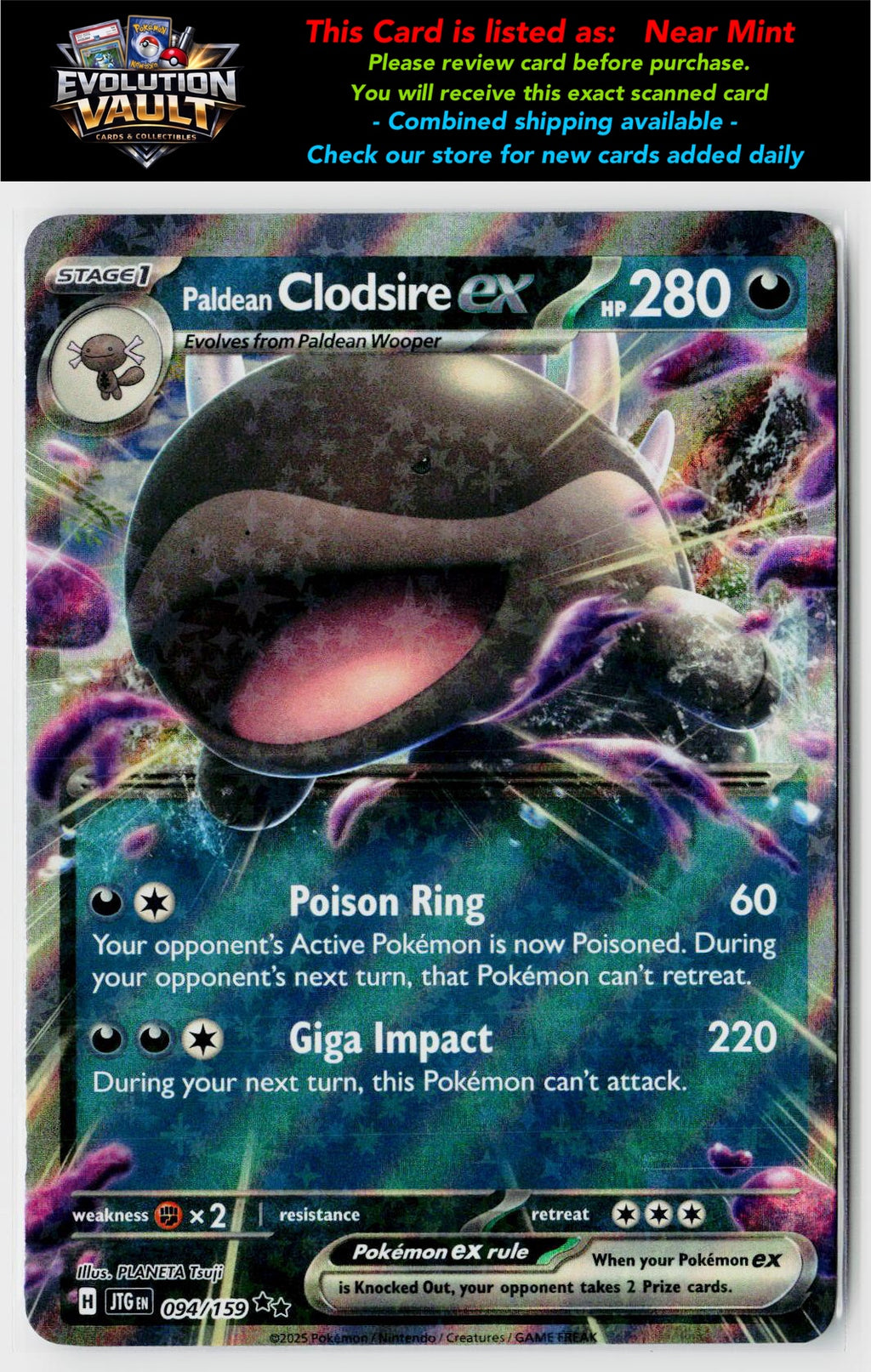 SV09: Journey Together #094/159 Paldean Clodsire ex