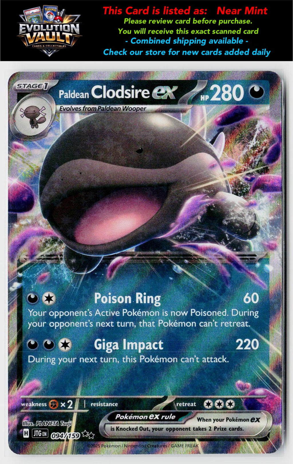 SV09: Journey Together #094/159 Paldean Clodsire ex