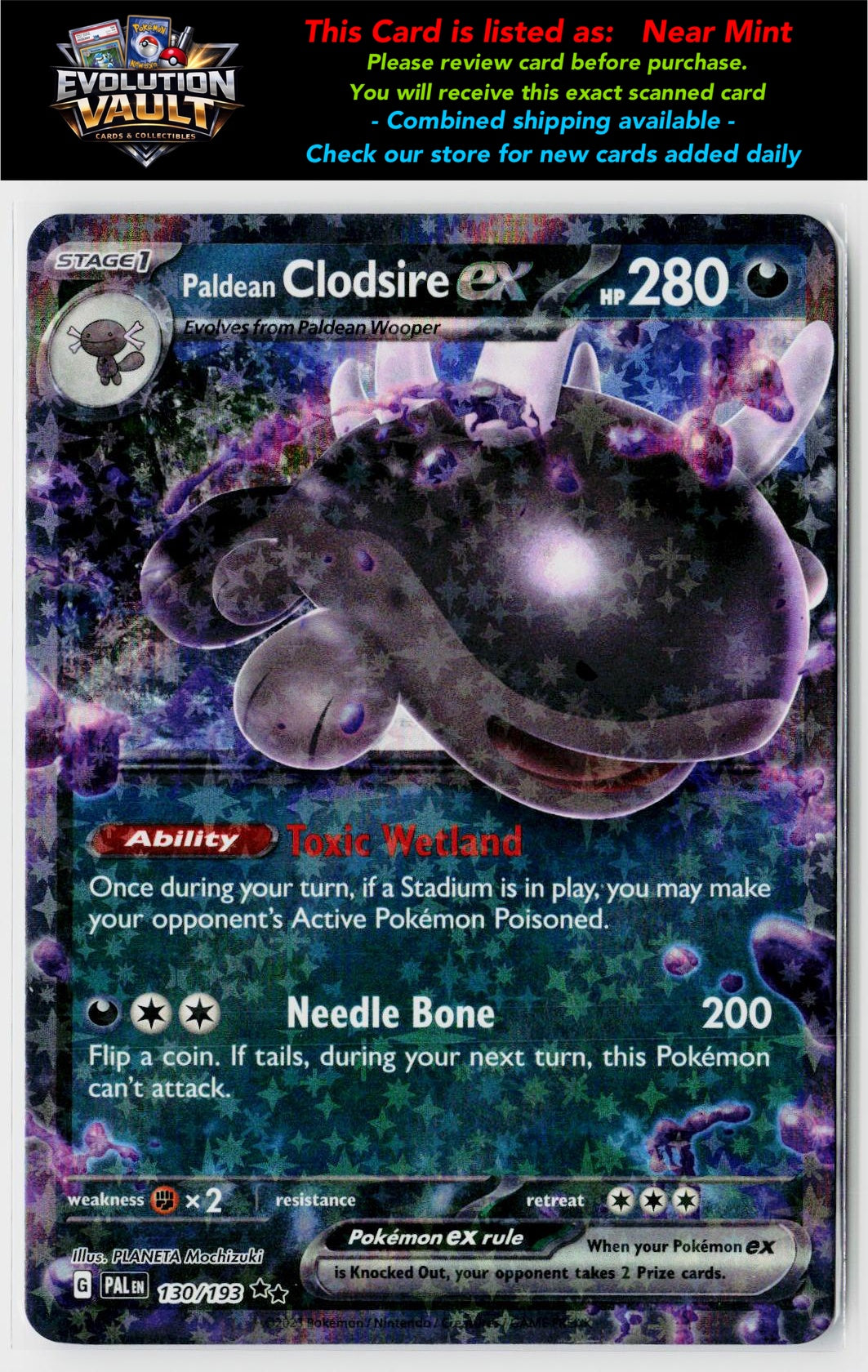 SV02: Paldea Evolved #130/193 Paldean Clodsire ex