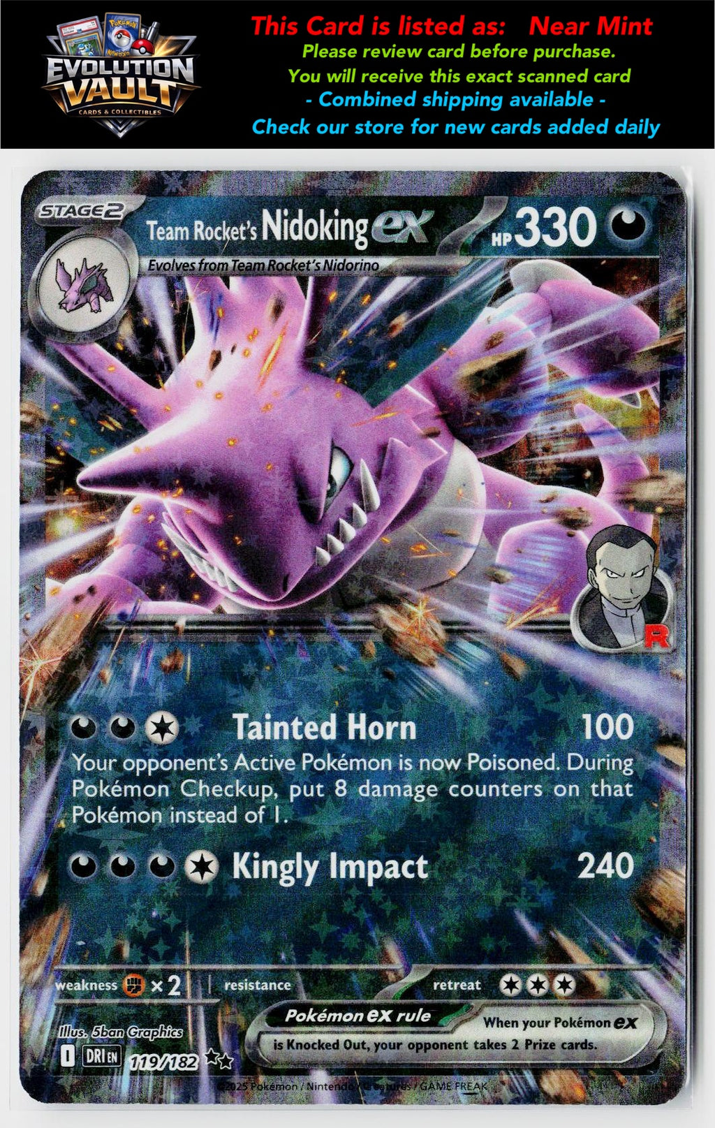 SV10: Destined Rivals #119/182 Team Rocket's Nidoking ex